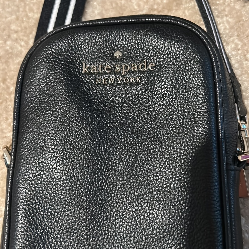 Kate Spade Rosie Pebbled Leather North South Phone Zip Crossbody Black